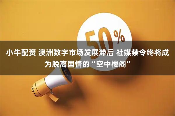 小牛配资 澳洲数字市场发展滞后 社媒禁令终将成为脱离国情的“空中楼阁”